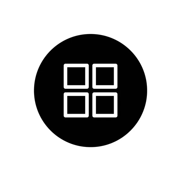 Menütasten Symbol Menütasten Zeichen Symbol Schwarzen Runden Stil Vektor — Stockvektor