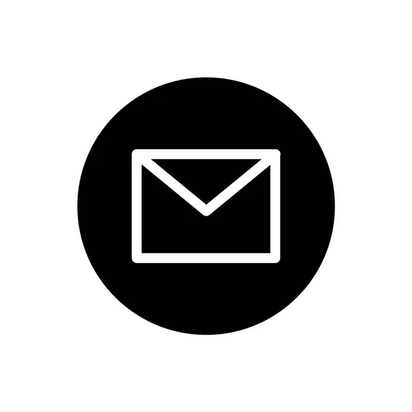 Значок Сообщения Символ Знака Сообщения Стиле Черного Круга Вектор — стоковый вектор