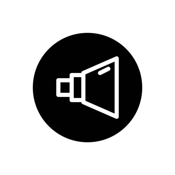 Значок Динамика Символ Знака Динамика Черном Круглом Стиле Вектор — стоковый вектор