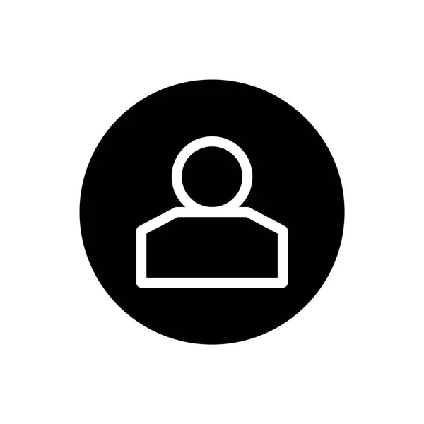 Икона Аватара Символ Аватара Пользователя Черном Круговом Стиле Вектор — стоковый вектор