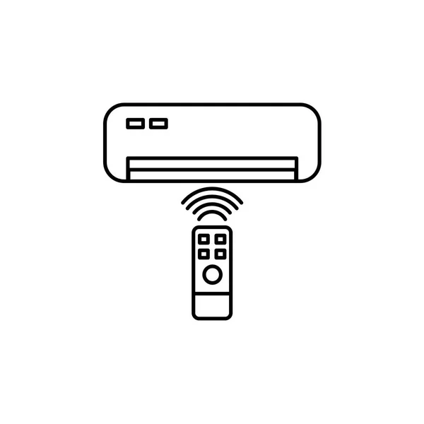 AC uzaktan görüntü simgesi. Ana hatlı akıllı ev teknolojisi tasviri. Vektör