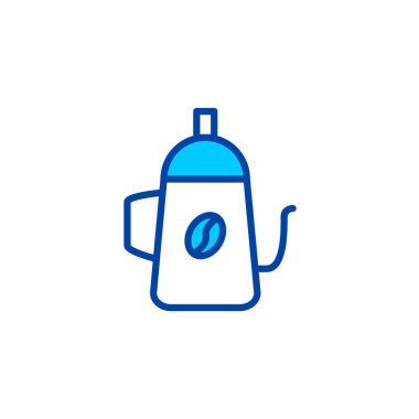 Kahve demliği ikonu. Cafe ve restoran için mavi stil simge.