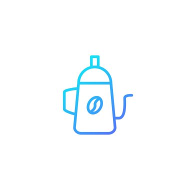 Kahve demliği ikonu. Cafe ve restoran için mavi gradyan tarzında simge.