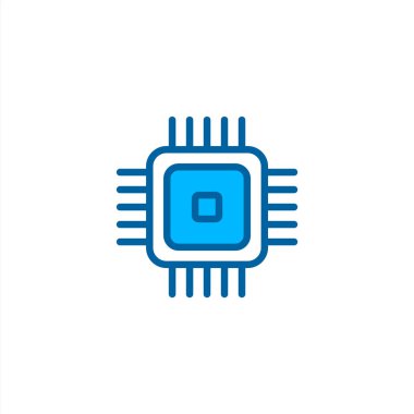 Mavi renk biçiminde çip simgesi