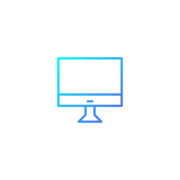 Monitor Symbol Mit Blauem Farbverlauf — Stockvektor