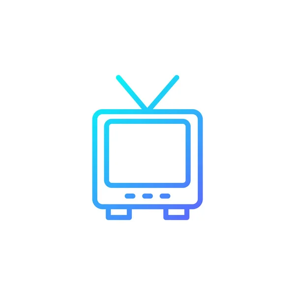 Ícone Televisão Com Estilo Gradiente Azul — Vetor de Stock
