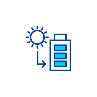 Mavili güneş enerjisi ikonu