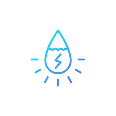 Gradyan mavi renk tarzına sahip hidroelektrik simgesi