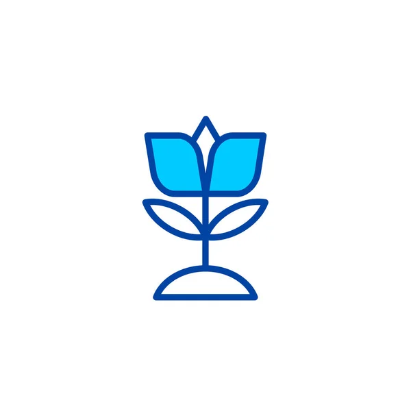Декоративная Иконка Растения Синем Цвете — стоковый вектор