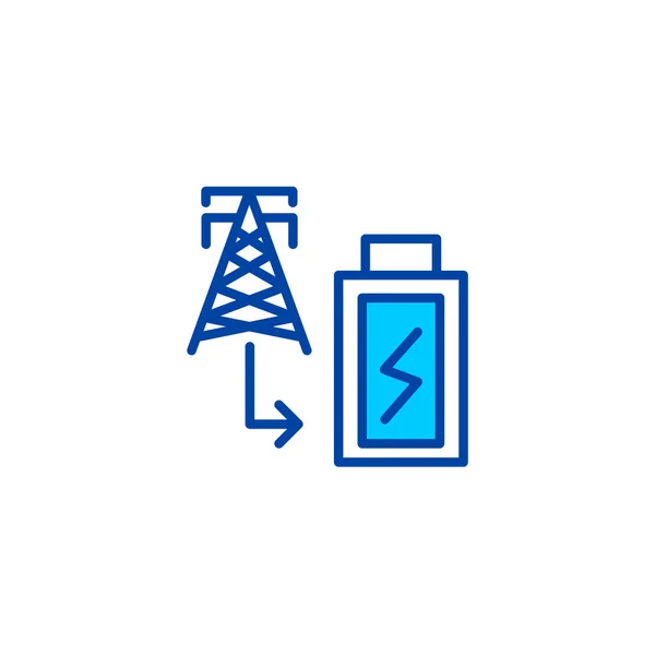 Blaue Stilisierte Batterie Als Symbol Für Elektrische Energie — Stockvektor