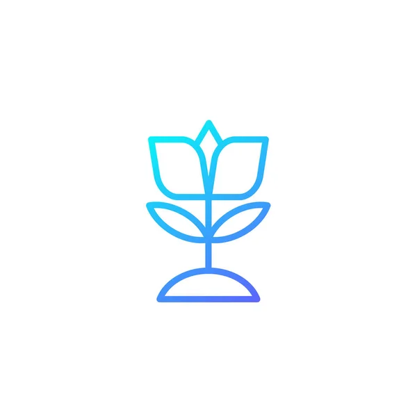 Декоративная Иконка Растения Градиентно Голубом Цвете — стоковый вектор