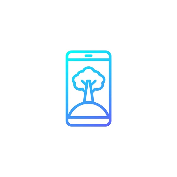 Planta Icono Aplicación Estilo Color Azul Degradado — Vector de stock