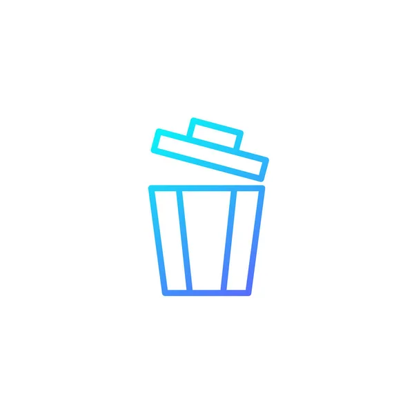 Trash Icon Gradient Blue Color Style — Stock Vector