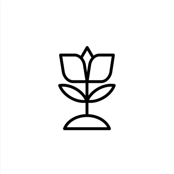 Icono Planta Flores Con Estilo Contorno — Vector de stock