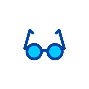 Mavi renkli gözlük simgesi. Piksel mükemmel simge. Vektör