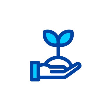 Tarım tomurcuğu ikonu mavi renkli. Piksel mükemmel simge. Vektör