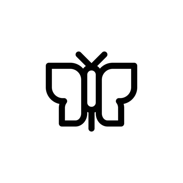 Butterfly Icoon Met Outline Stijl Pixel Perfecte Icoon Vector — Stockvector