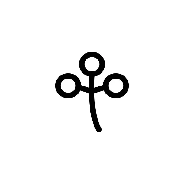 Grasblumen Symbol Mit Umrissstil Pixelperfekte Ikone Vektor — Stockvektor