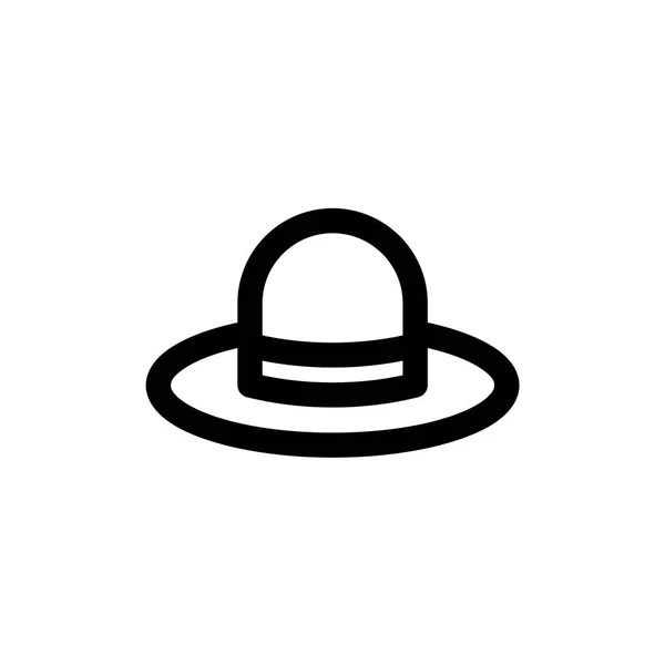 Icono Sombrero Redondo Con Estilo Contorno Pixel Icono Perfecto Vector — Archivo Imágenes Vectoriales