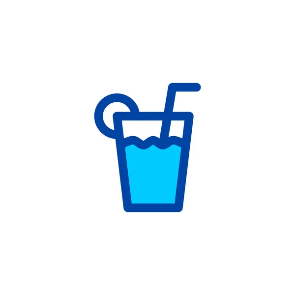 Refresh Juice Icon Blue Color Style Идеальная Икона Вектор — стоковый вектор