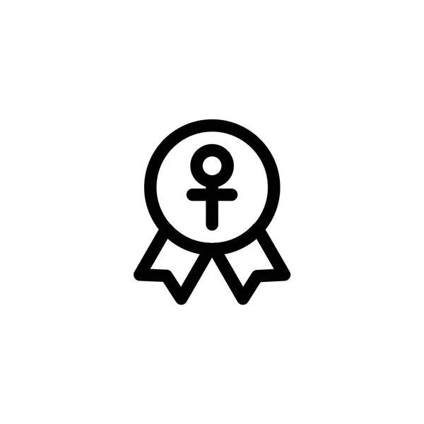 Icône Appréciation Féminine Avec Symbole Vénus Icône Design Pour Journée — Image vectorielle