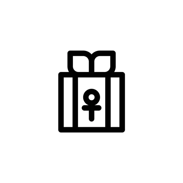 Icono Mujer Regalo Con Símbolo Venus Diseño Iconos Para Las — Vector de stock