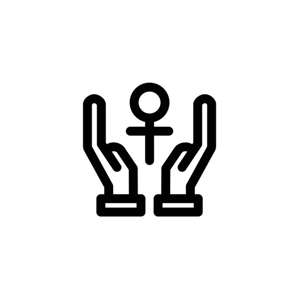 Handsymbol Mit Venus Symbol Symboldesign Für Die Feierlichkeiten Zum Internationalen — Stockvektor