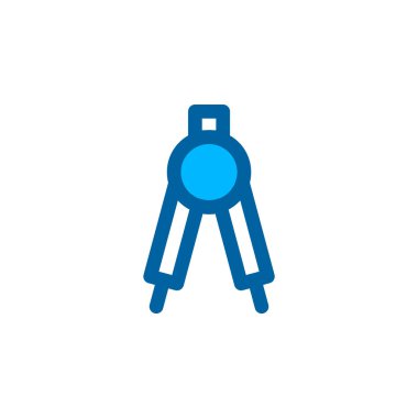 Mavi renkli şık bir pusula simgesi. Piksel mükemmel olan vektör simgesi