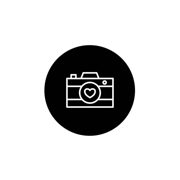 Love Camera Icon Black Style Love Affection Icon — Stock Vector