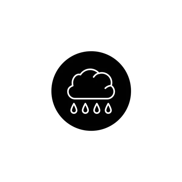 Icono Nube Gota Lluvia Estilo Redondo Negro Clima Iconos Temporada — Archivo Imágenes Vectoriales