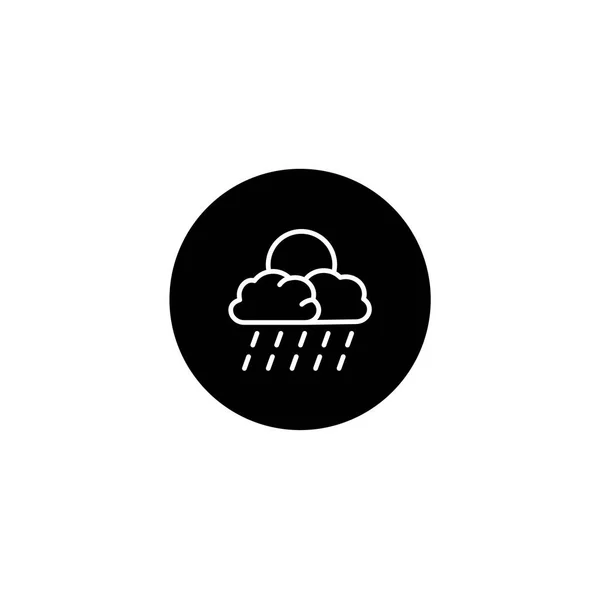 Icono Nube Luna Lluvia Estilo Redondo Negro Clima Iconos Temporada — Archivo Imágenes Vectoriales