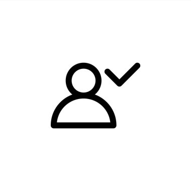 Taslak biçiminde onaylanmış kullanıcı simgesi. Kullanıcı yönetimi için simge.