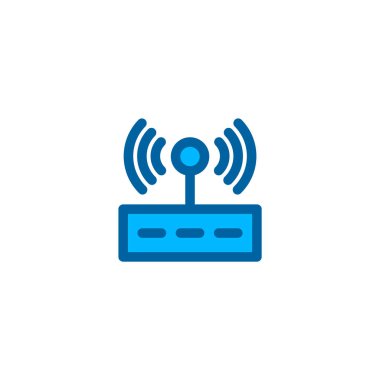 Yönlendirici ağ bağlantı simgesi mavi renk biçiminde. Bağlantı ve ağ simgesi