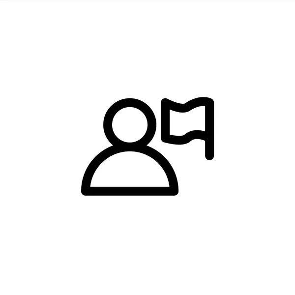 Иконка Пользовательского Флага Стиле Контура Иконка Управления Пользователями — стоковый вектор