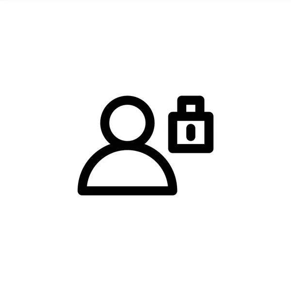 Locked User Icon Outline Style Icon User Management — Stock Vector