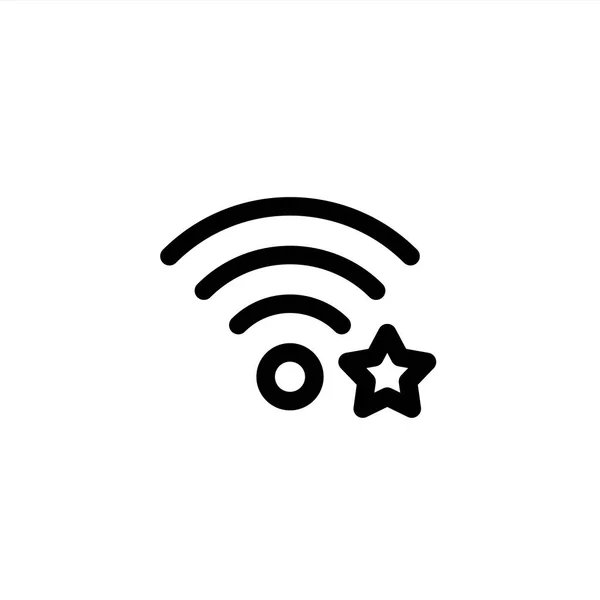 Starred Wifi Icon Line Style Connection Network Icon — Stock Vector