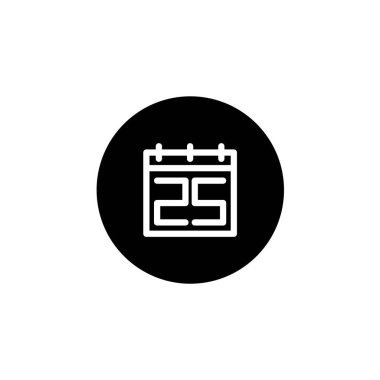 Siyah yuvarlak şekilli sayısal takvim simgesi. Vektör simgesi piksel mükemmel