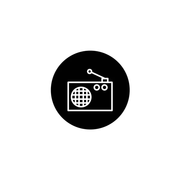 Иконка Радиоящика Черном Круглом Стиле Пиксель Вектора Совершенен — стоковый вектор