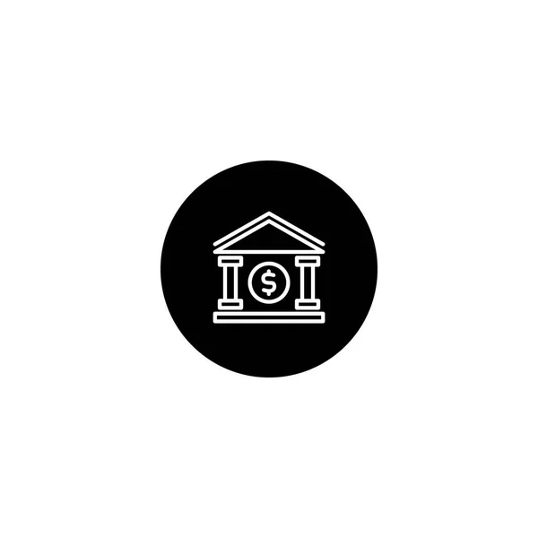 黒い丸型の銀行のアイコン ベクトルアイコンピクセル完璧です — ストックベクタ
