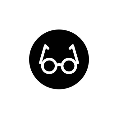 Siyah yuvarlak gözlüklü ikon. Vektör