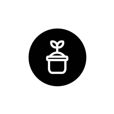 Yuvarlak siyah şekilli dekoratif bitki ikonu. Vektör