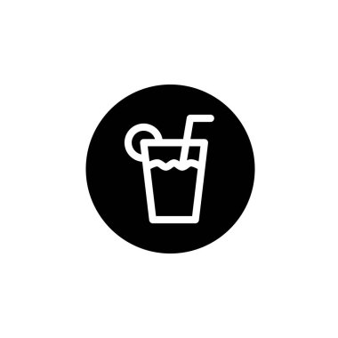 Yuvarlak siyah bir içecek ikonu. Vektör