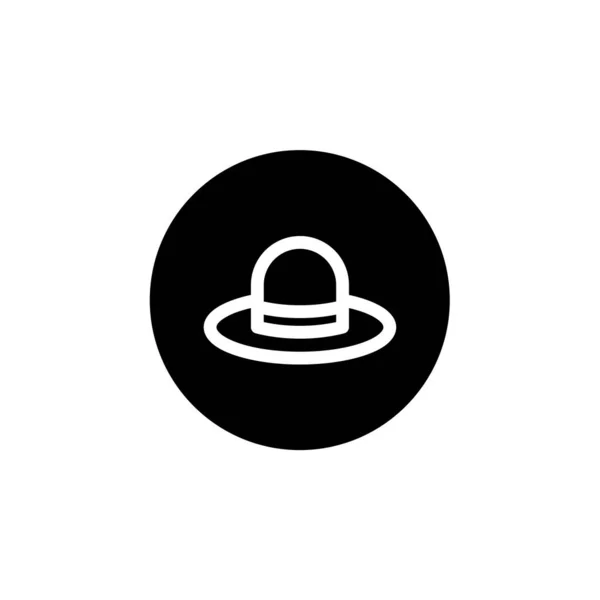 Icono Sombrero Redondo Estilo Negro Redondo Vector — Archivo Imágenes Vectoriales