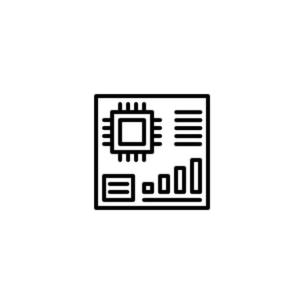 Chipset Cruscotto Icona Illustrazione Con Stile Contorno Vettore — Vettoriale Stock