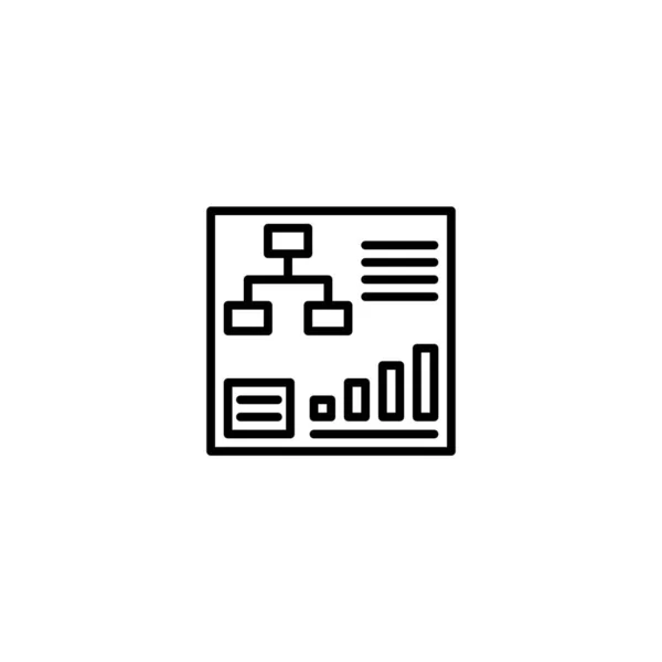 Ikon Gambar Dashboard Manajer Organisasi Dengan Gaya Baris Vektor - Stok Vektor