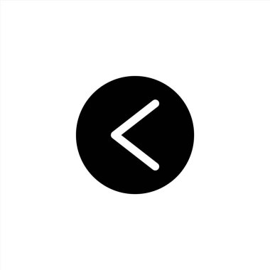 Sol yön simgesi simgesi ya da koyu siyah stil. Vektör