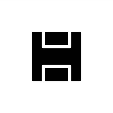 Kaydetme komutu için kabartma biçiminde disket simgesi veya koyu siyah. Vektör