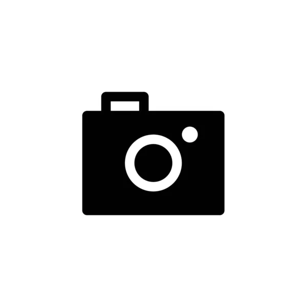 Camera Icon Glyph Solid Black Style Vector — Stock Vector