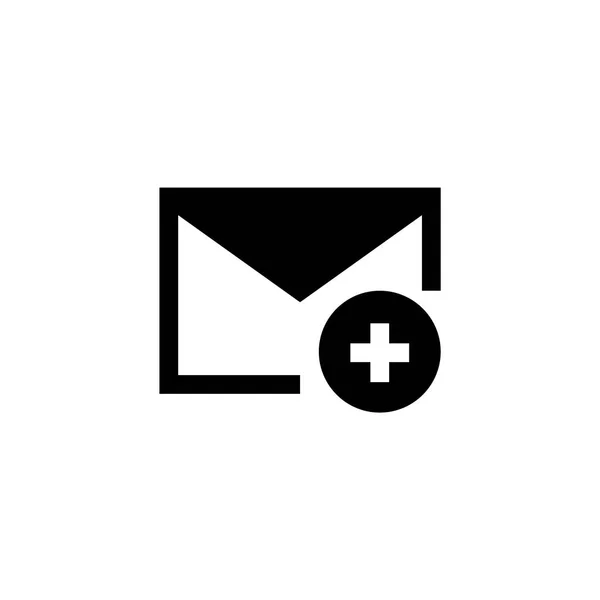 Maak Voeg Mail Symbool Pictogram Glyph Stijl Bericht Mail Symbolen — Stockvector