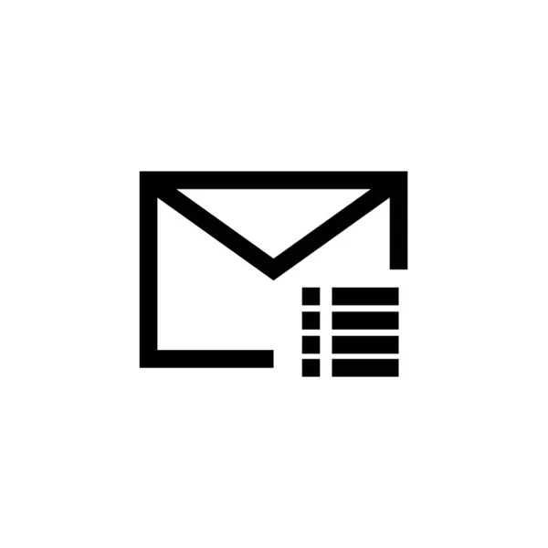 Значок Списком Адресов Электронной Почты Стиле Контура Символы Сообщения Электронной — стоковый вектор